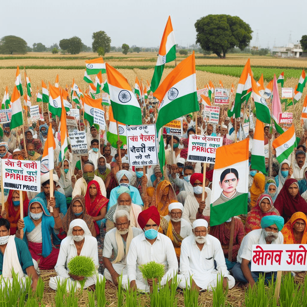 create a image of dog "Grameen Bharat Bandh": Farmers Protest for MSP