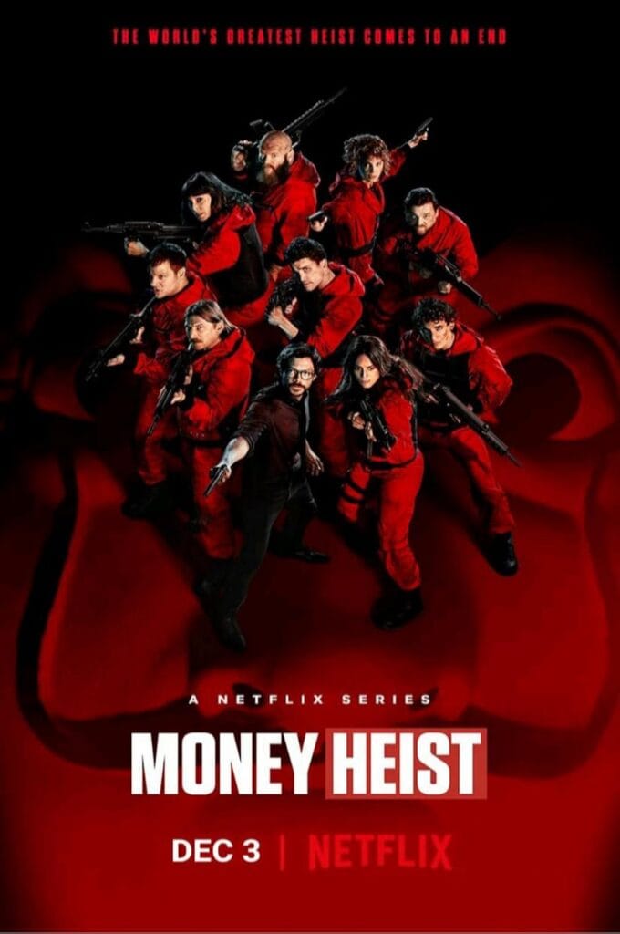 Top 10 Hindi Dubbed Web Series on Netflix - Money Heist (2017-2021)