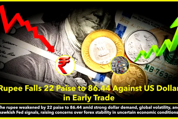 Rupee Slides by 22 Paise to 86.44 Against US Dollar in Early Trade Rupee Falls 22 Paise to 86.44 Against US Dollar