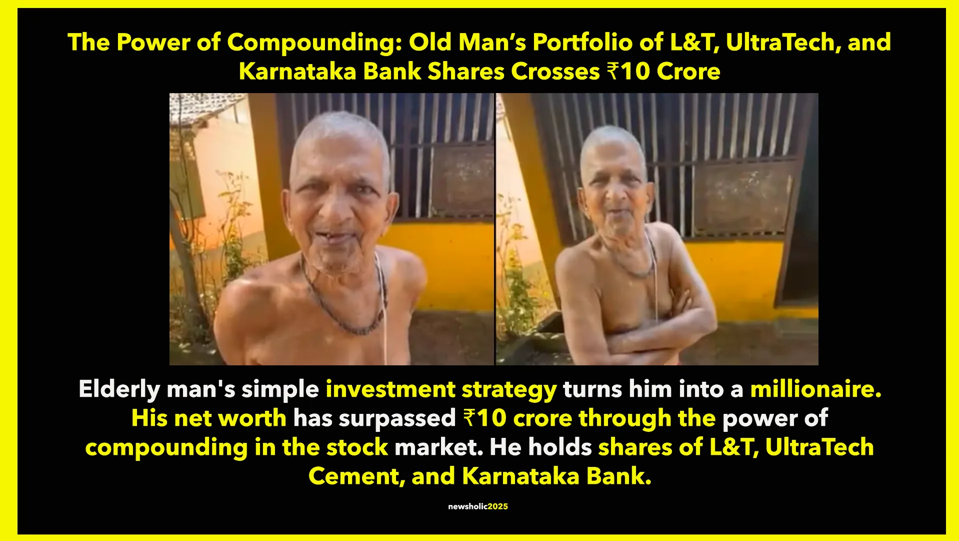 Power of Compounding: Man’s ₹10 Crore Portfolio with L&T, UltraTech, and Karnataka Bank Shares Power of Compounding: Man's ₹10 Crore Portfolio with L&T, UltraTech, and Karnataka Bank Shares