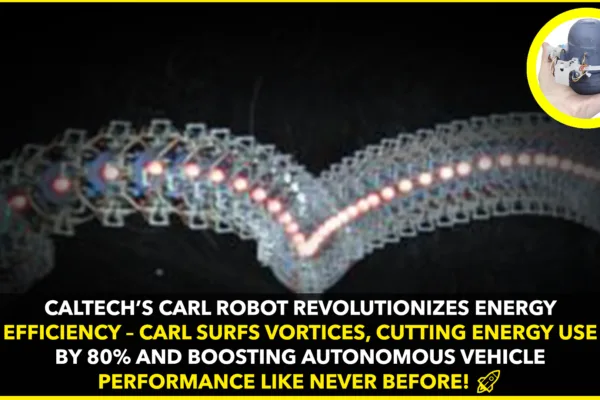 Palm-Sized Caltech’s CARL Robot Surfs Vortices, Cutting Energy Use by 80% and Boosting Autonomous Vehicle Efficiency Palm-Sized Caltech’s CARL Robot Surfs Vortices, Cutting Energy Use by 80% and Boosting Autonomous Vehicle Efficiency
