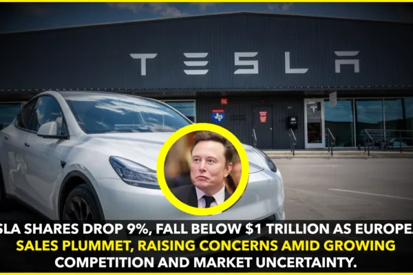Tesla’s Stock Plunges 9%, Slipping Below $1 Trillion Amid Slumping European Sales Tesla’s Stock Plunges 9%, Slipping Below $1 Trillion Amid Slumping European Sales
