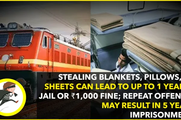 Indian Railways Warns Passengers: Stealing Onboard Items Could Lead to Jail or Heavy Fines Indian Railways Warns Passengers: Stealing Onboard Items Could Lead to Jail or Heavy Fines