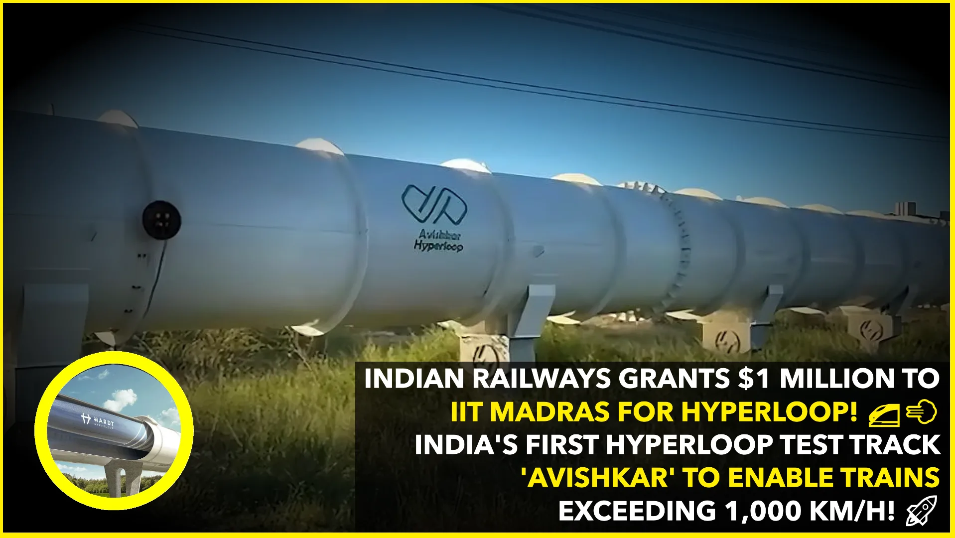 Indian Railways Grants $1 Million to IIT Madras for Hyperloop Test Track Development