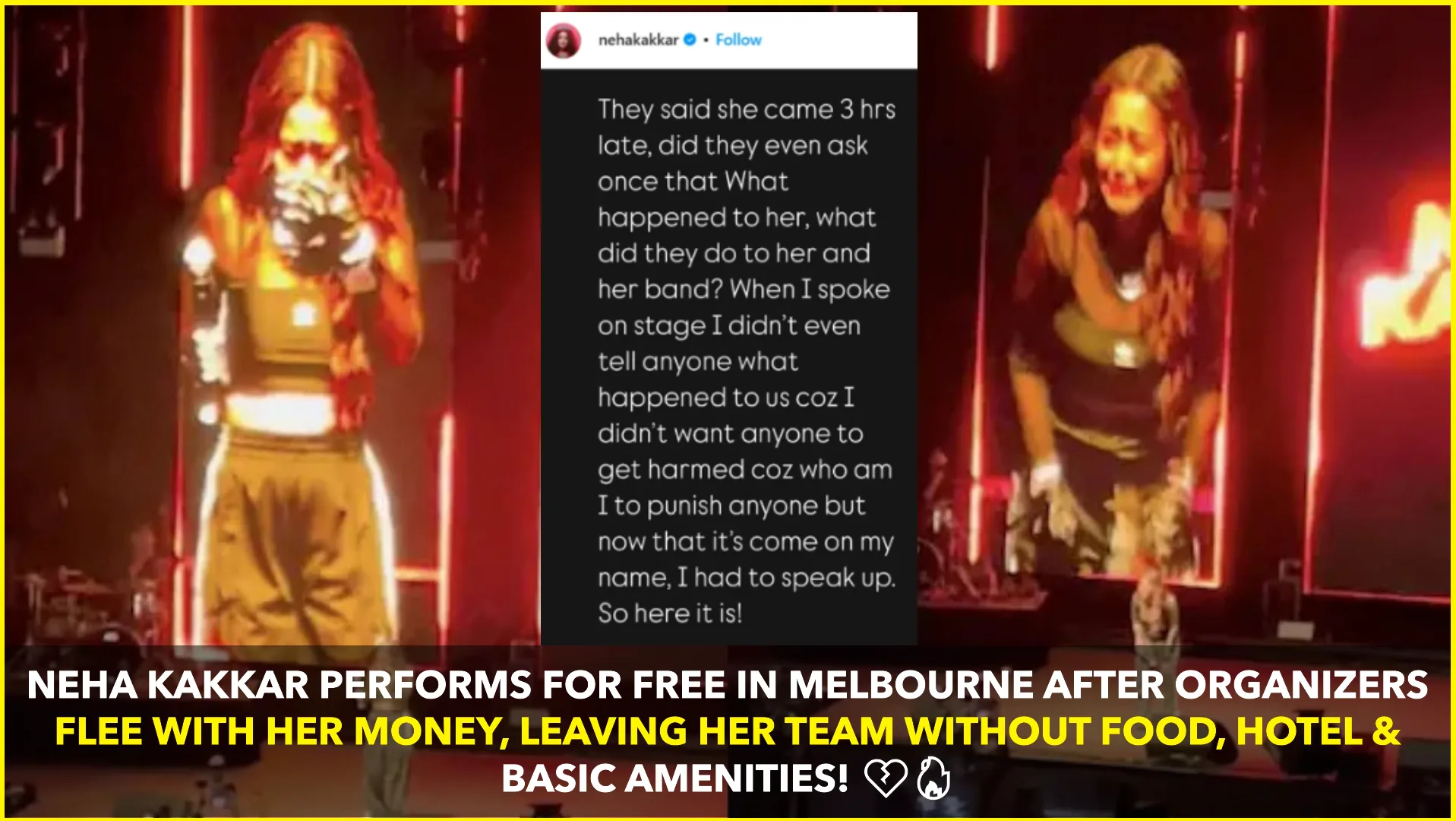 Neha Kakkar Performs for Free in Melbourne After Organizers Flee with Her Payment