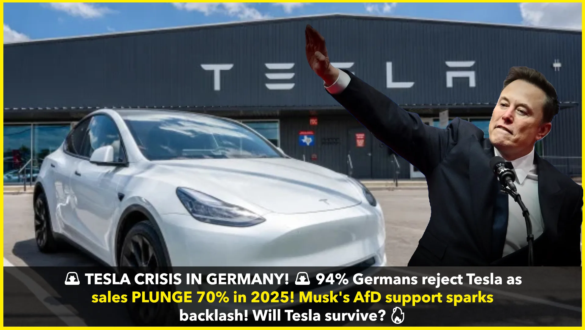 Tesla Faces Major Setback in Germany as Sales Plunge 70% Amid Political Controversy