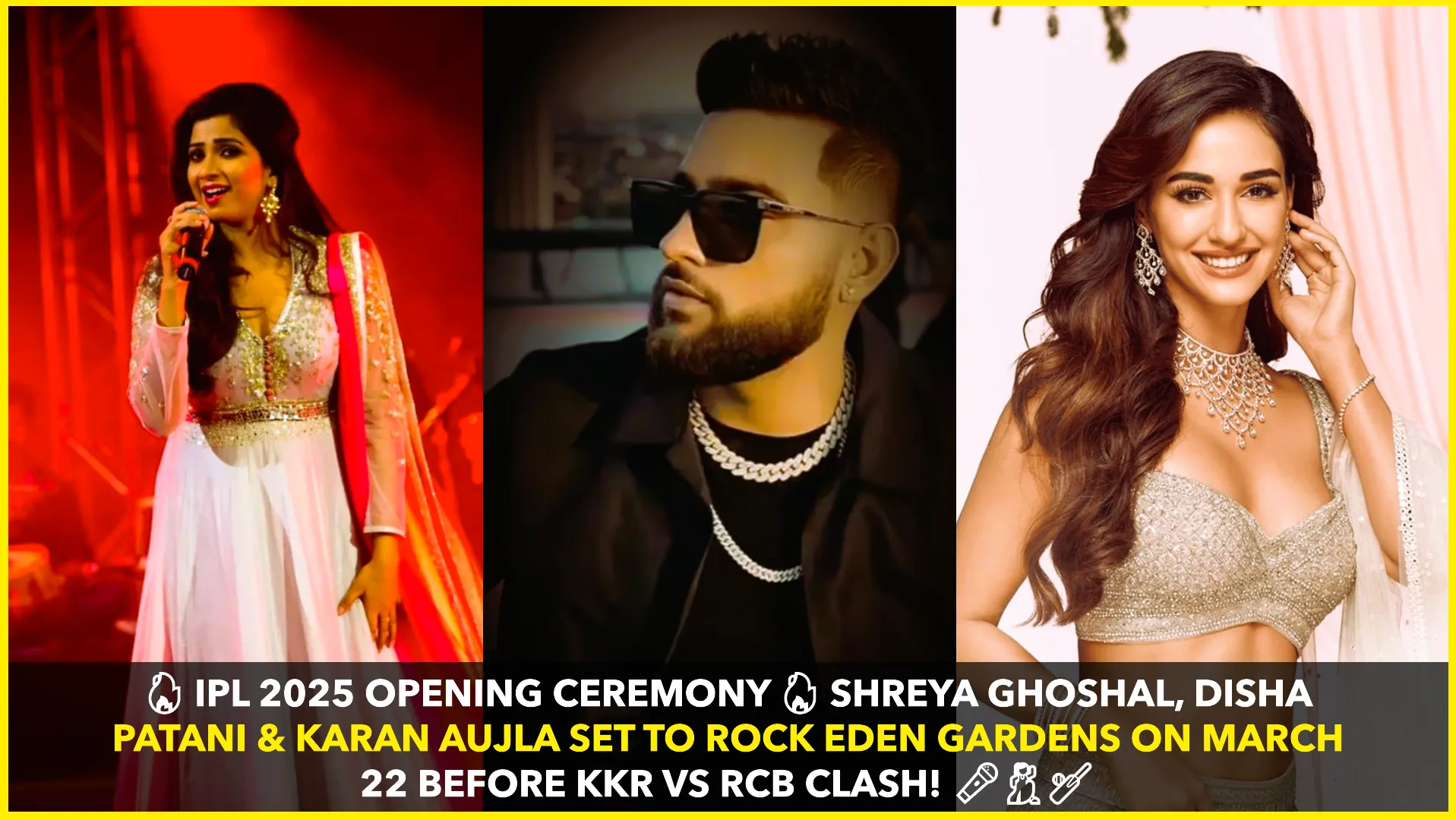 IPL 2025 Opening Ceremony: Shreya Ghoshal, Disha Patani & Karan Aujla to Perform at Eden Gardens