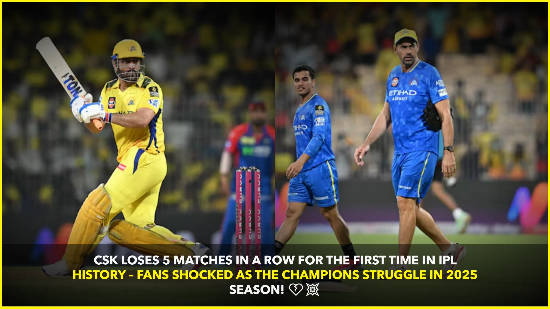 CSK's Historic Five-Match Losing Streak in IPL 2025