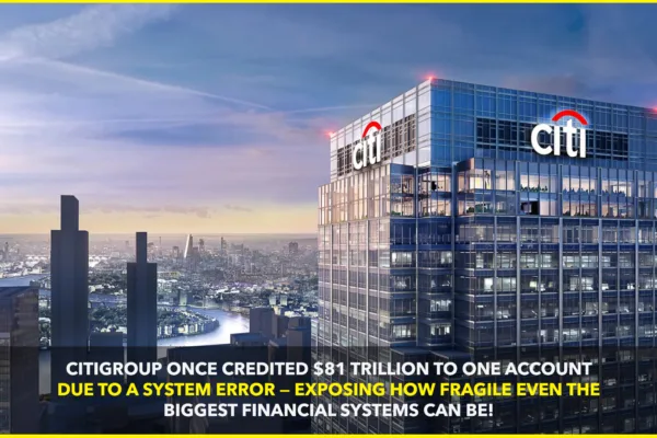 Citigroup Once Credited $81 Trillion to a Single Account – A Shocking Glitch Exposes the Fragility of Big Finance Systems Citigroup Once Credited $81 Trillion to a Single Account – A Shocking Glitch Exposes the Fragility of Big Finance Systems