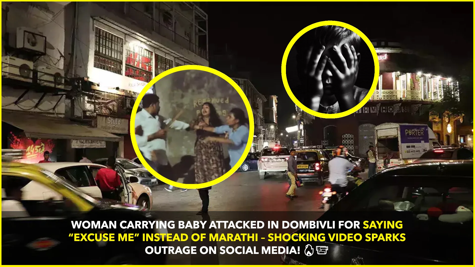 Woman Carrying Baby Thrashed in Dombivli for Saying “Excuse Me” Instead of Marathi; Shocking Video Goes Viral