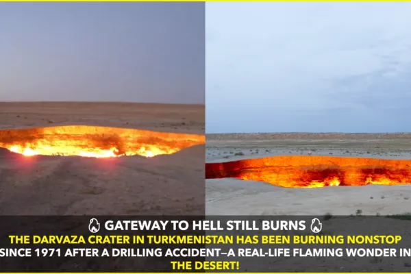 The Fiery Crater That Refuses to Die: Darvaza’s Gateway to Hell Still Burning After 50 Years The Fiery Crater That Refuses to Die: Darvaza’s Gateway to Hell Still Burning After 50 Years