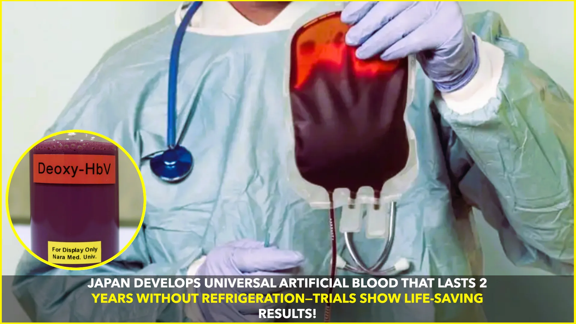 Japan Creates Universal Artificial Blood, Shelf-Stable 2 Yrs