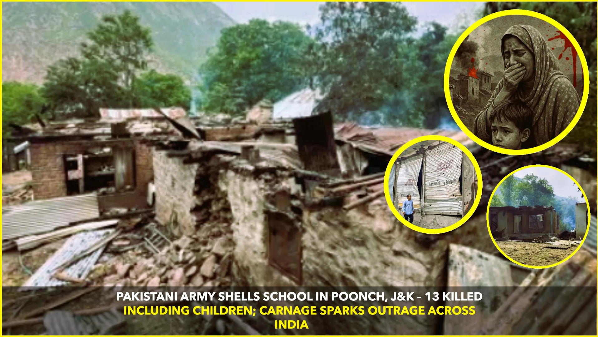 Pakistani Shelling in Poonch District Results in Civilian Casualties and School Damage