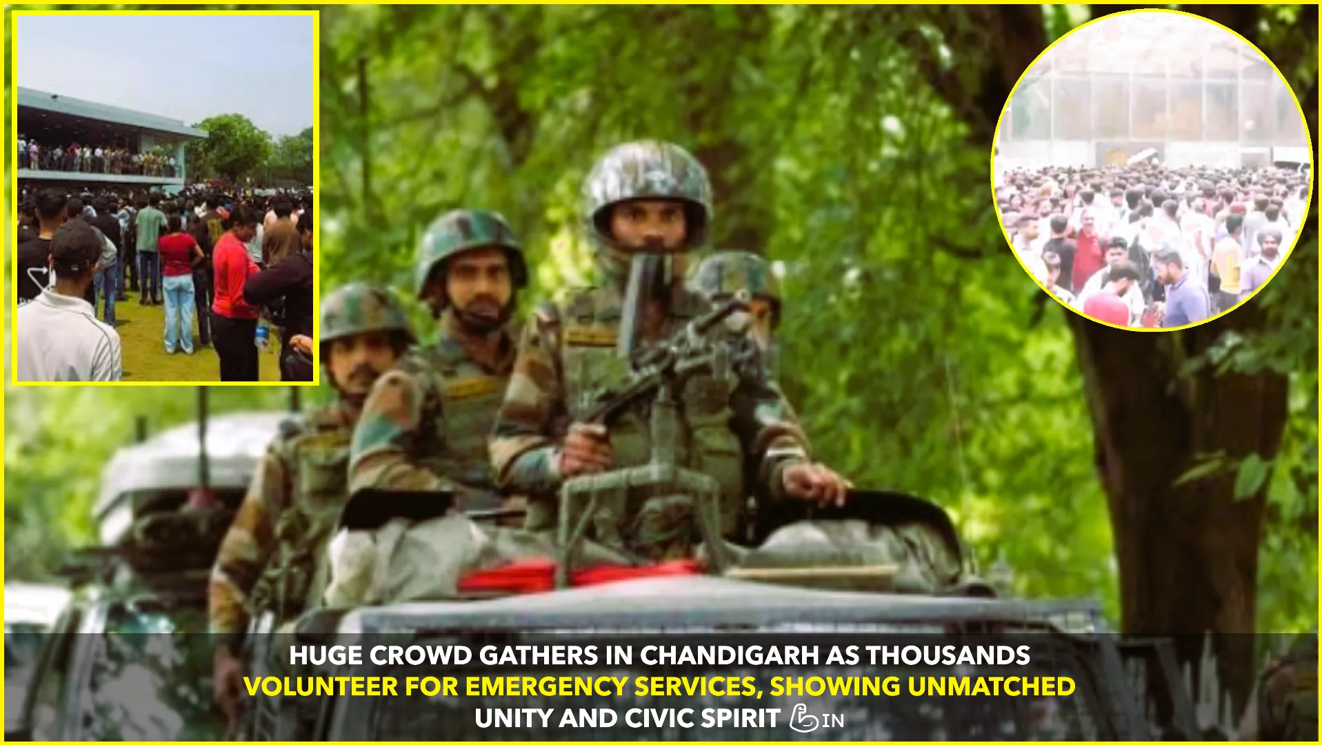 Huge Crowd Gathers in Chandigarh to Volunteer for Emergency Service