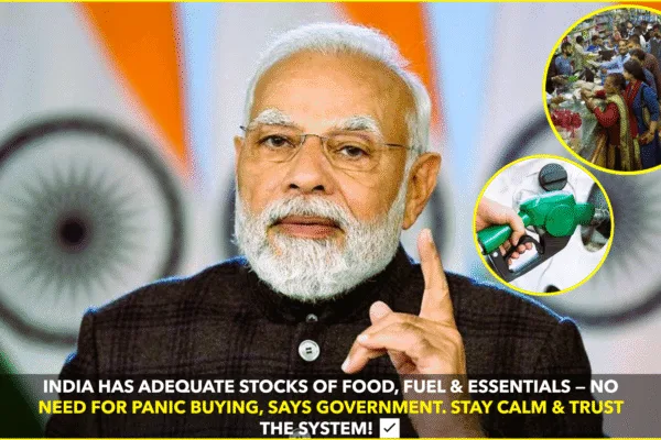 India Well-Prepared with Adequate Food, Fuel, and Essential Supplies: Government Urges Citizens to Avoid Panic Buying India Well-Prepared with Adequate Food, Fuel, and Essential Supplies: Government Urges Citizens to Avoid Panic Buying
