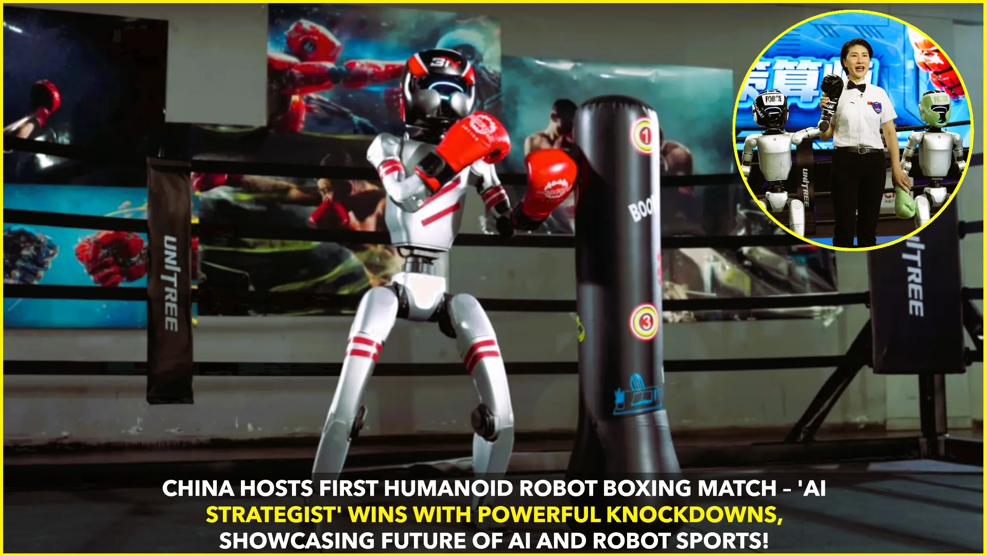 China Hosts World’s First Humanoid Robot Boxing Match; 'AI Strategist' Clinches Title with Powerful Knockdowns