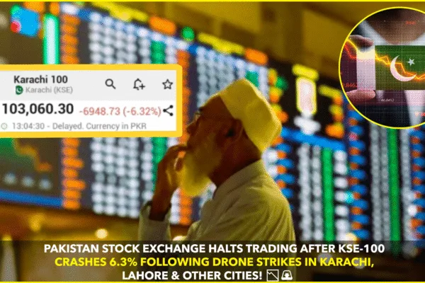 Pakistan Stock Exchange (PSX) Halts Trading as Drones Shot Down in Major Cities Pakistan Stock Exchange (PSX) Halts Trading as Drones Shot Down in Major Cities