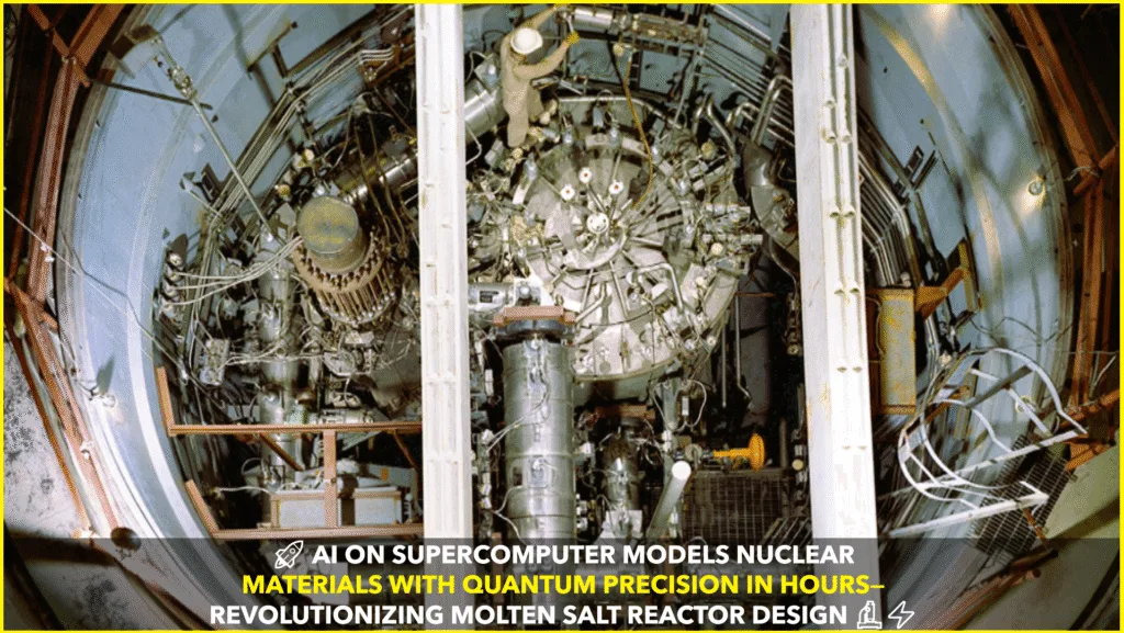 AI-Powered US Supercomputer Models Molten Salt Reactor Materials with Quantum Precision in Record Time AI-Powered US Supercomputer Models Molten Salt Reactor Materials with Quantum Precision in Record Time