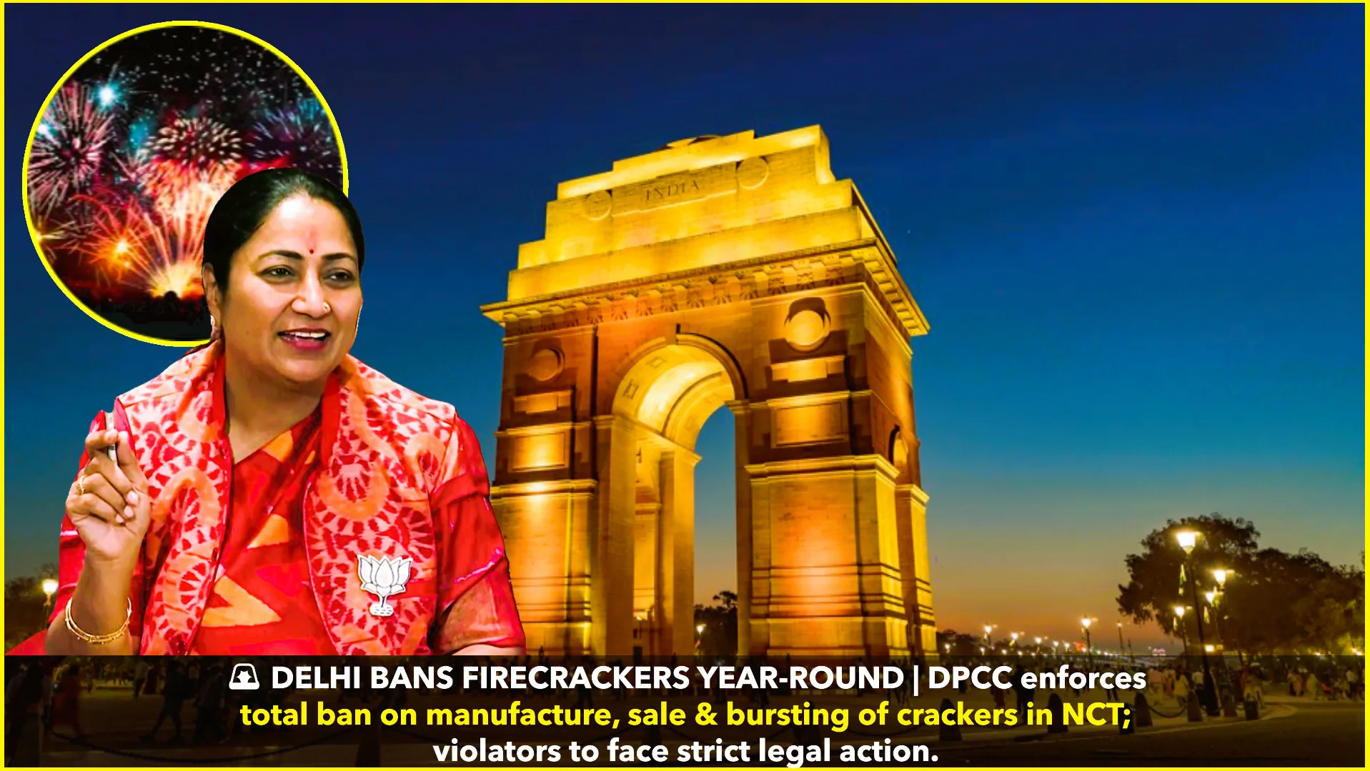 Delhi Enforces Total Ban on Firecrackers Year-Round to Combat Pollution