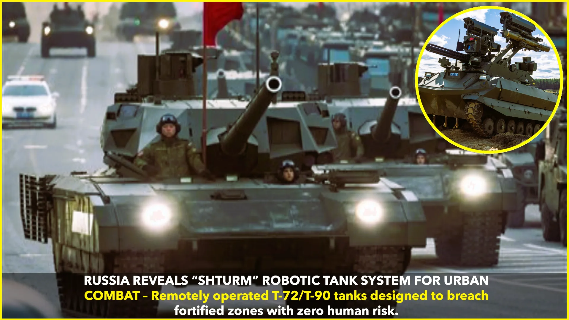Russia Unveils “Shturm” Robotic Tank Platoon for Urban Warfare