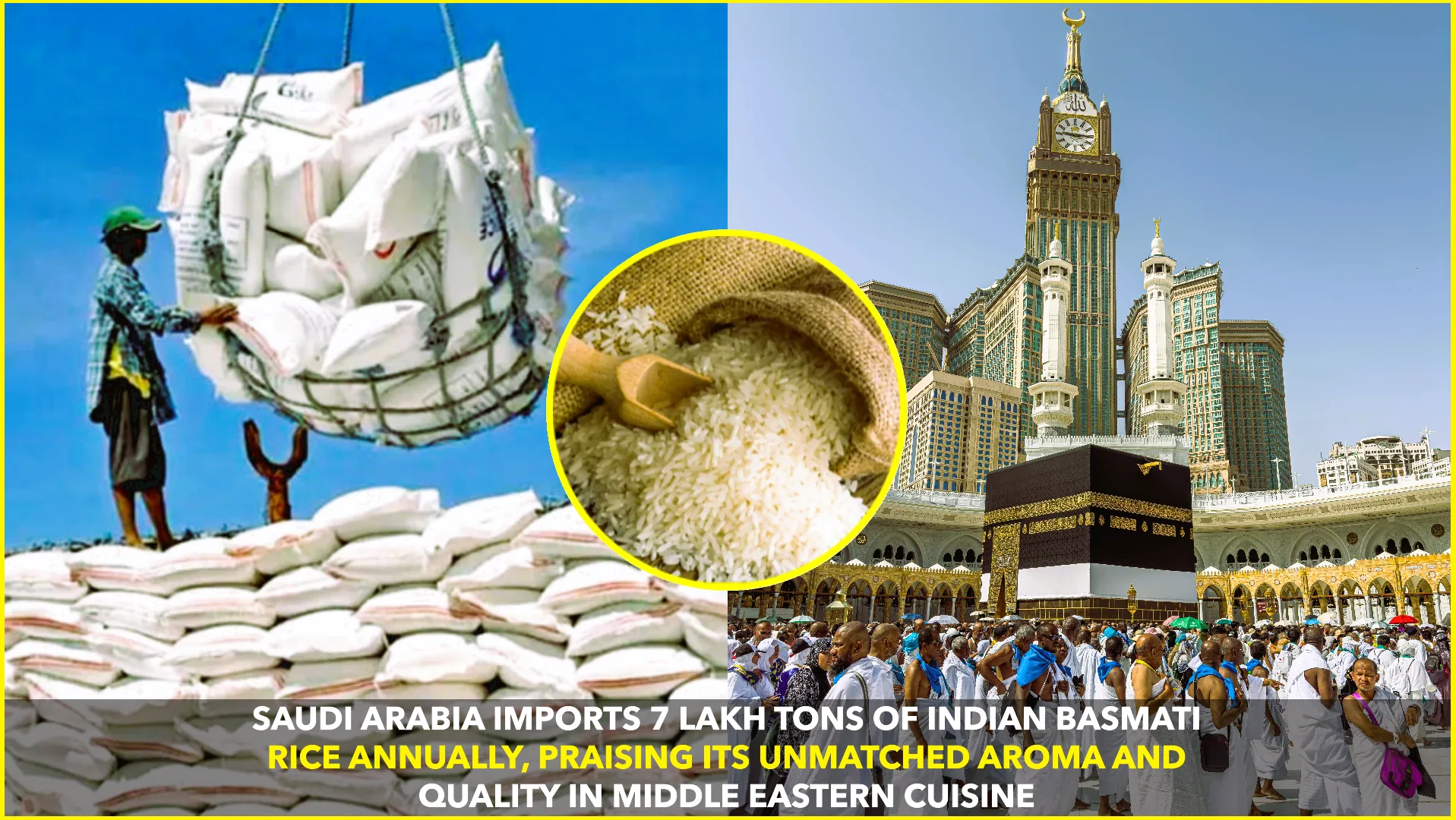 Saudi Arabia Imports Nearly 7 Lakh Tons of Indian Basmati Rice Annually, Valued for Its Unmatched Aroma
