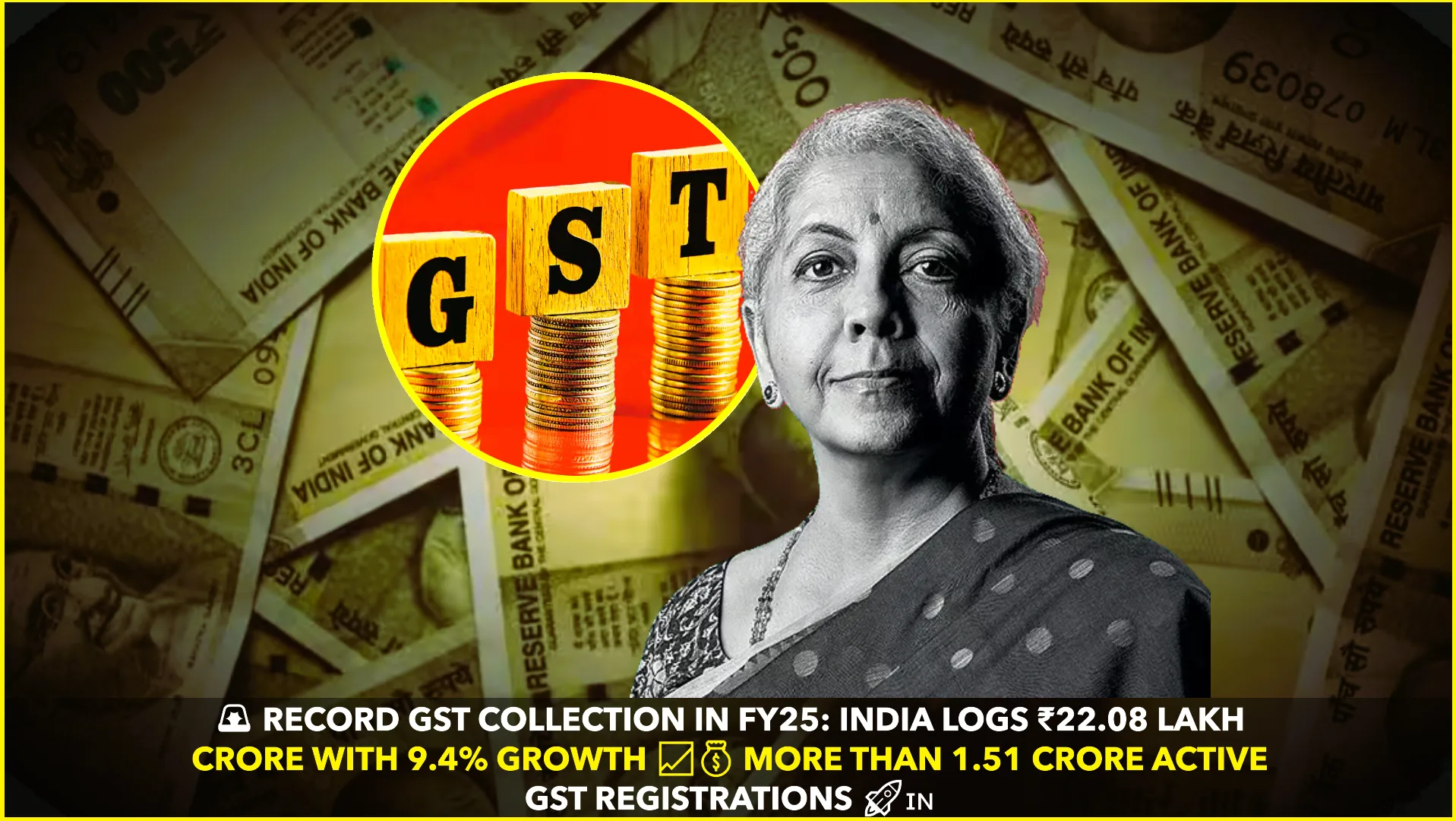 India’s GST Collection Hits Historic ₹22.08 Lakh Crore in FY25, Doubles in Five Years