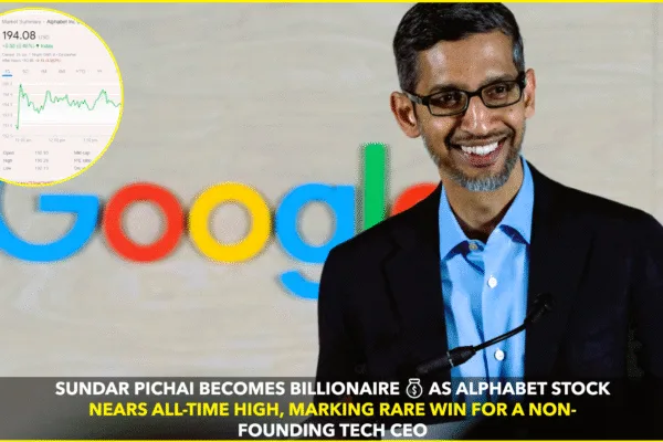 Sundar Pichai Becomes a Billionaire as Alphabet Stock Soars Near Record High Sundar Pichai Becomes a Billionaire as Alphabet Stock Soars Near Record High
