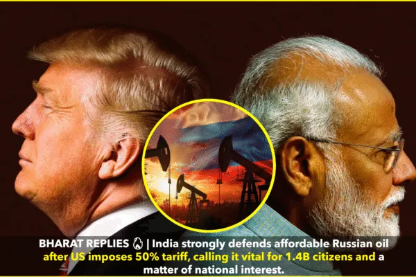 India Fires Back After US Slaps 50% Tariff on Russian Oil Imports India Fires Back After US Slaps 50% Tariff on Russian Oil Imports