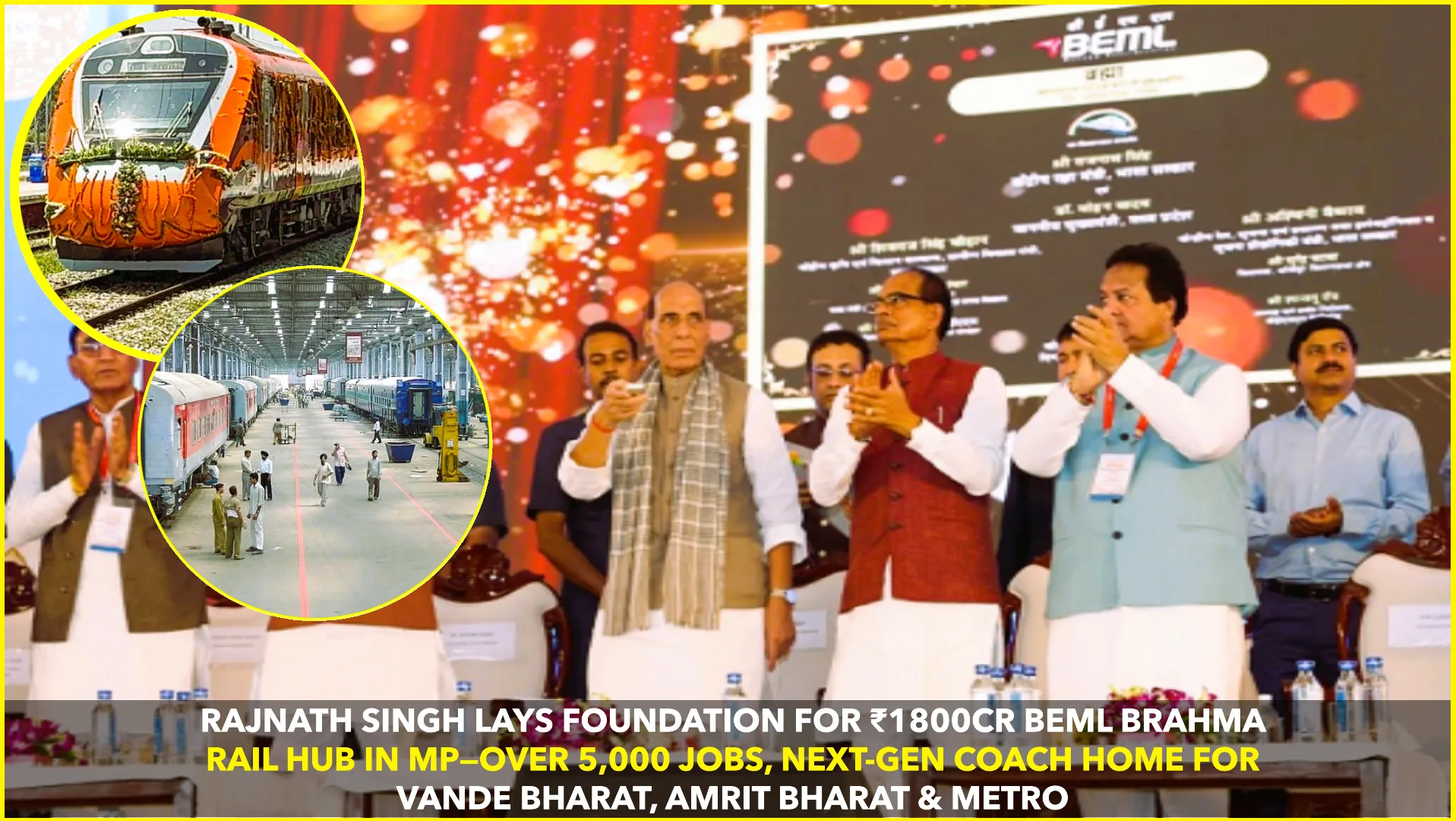 Rajnath Singh Lays Foundation for BRAHMA Rail Hub in MP