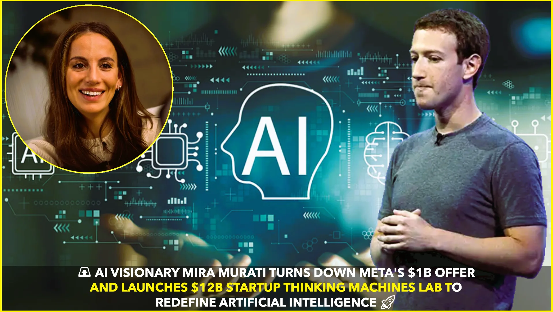 Mira Murati Turns Down Meta’s $1B Offer to Launch $12B AI Startup Thinking Machines Lab