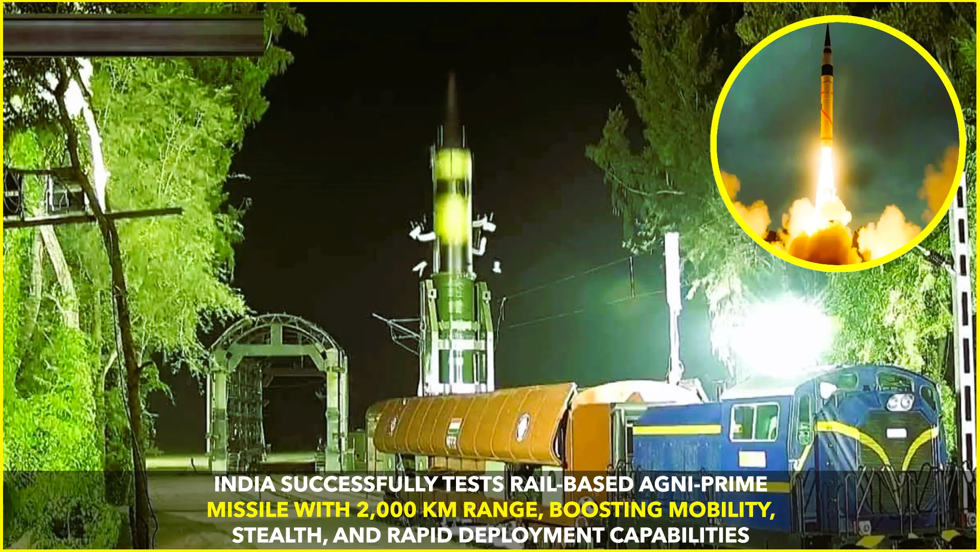 India’s First Rail-Based Agni-Prime Missile Test Marks Strategic Breakthrough