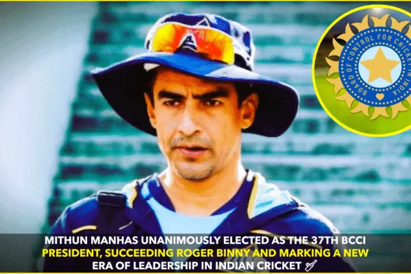 Mithun Manhas Elected 37th BCCI President Unanimously Mithun Manhas Elected 37th BCCI President Unanimously