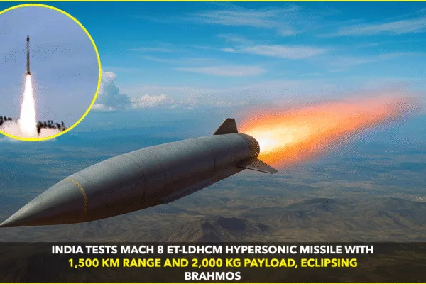 India Tests Mach-8 Hypersonic Missile ET-LDHCM India Tests Mach-8 Hypersonic Missile ET-LDHCM