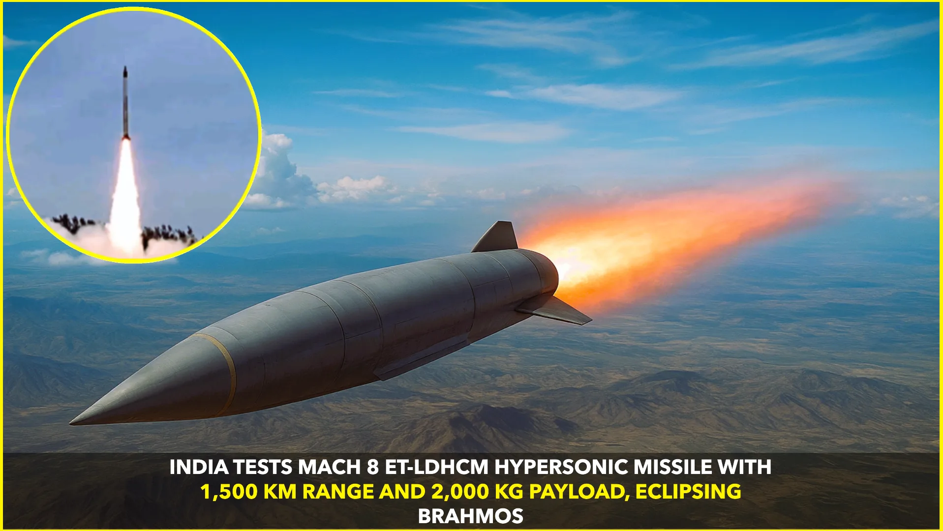 India Tests Mach-8 Hypersonic Missile ET-LDHCM