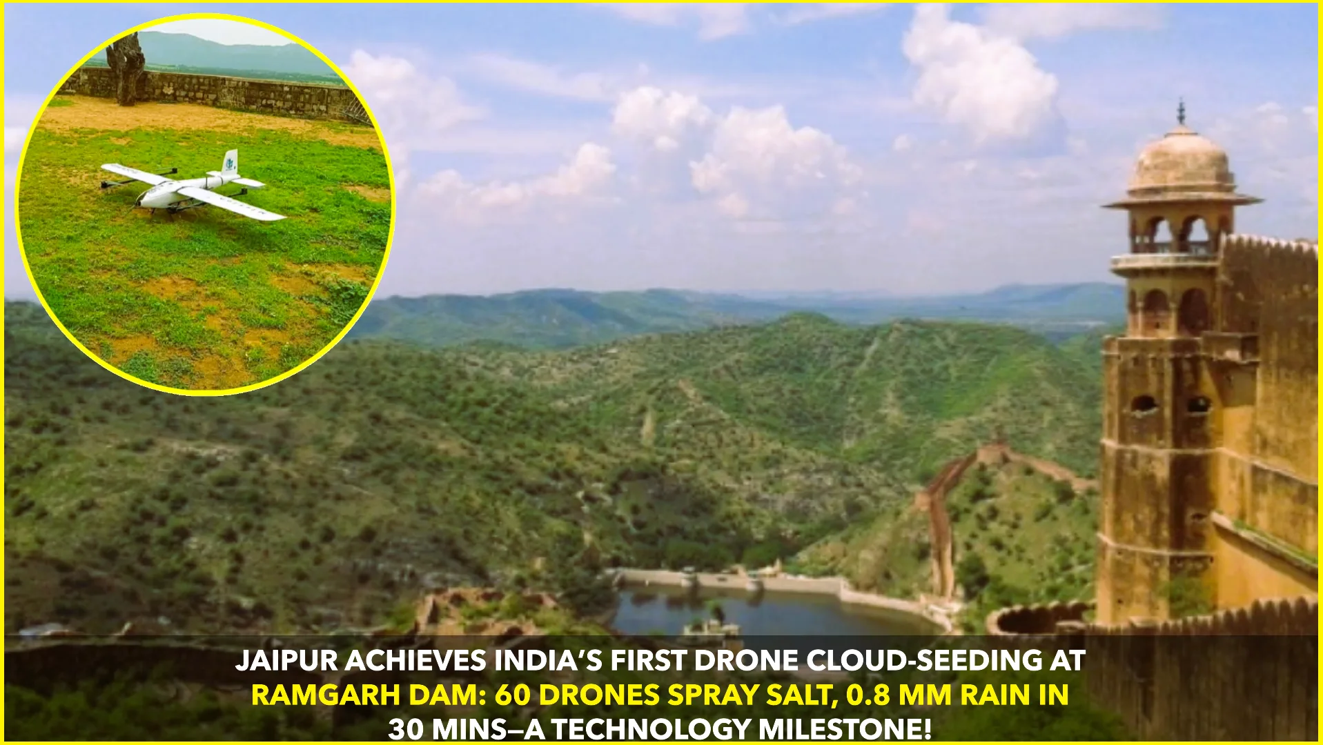 Jaipur’s Historic First Drone Cloud-Seeding Leads to Rain