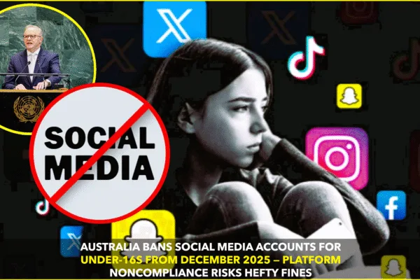 AUSTRALIA TO BAN SOCIAL MEDIA FOR MINORS UNDER 16