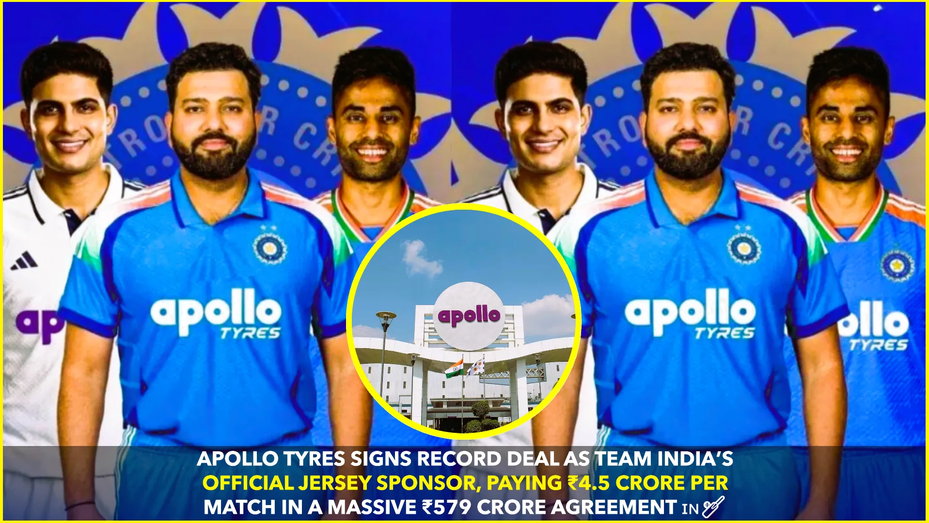 APOLLO TYRES JOINS TEAM INDIA AS JERSEY SPONSOR