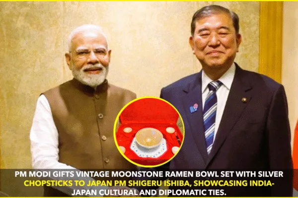 Modi Gifts Moonstone Bowl to Japan PM on 2025 Visit Modi Gifts Moonstone Bowl to Japan PM on 2025 Visit