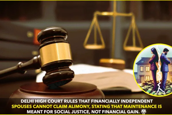 Delhi HC: No Alimony for Independent Spouse Delhi HC: No Alimony for Independent Spouse