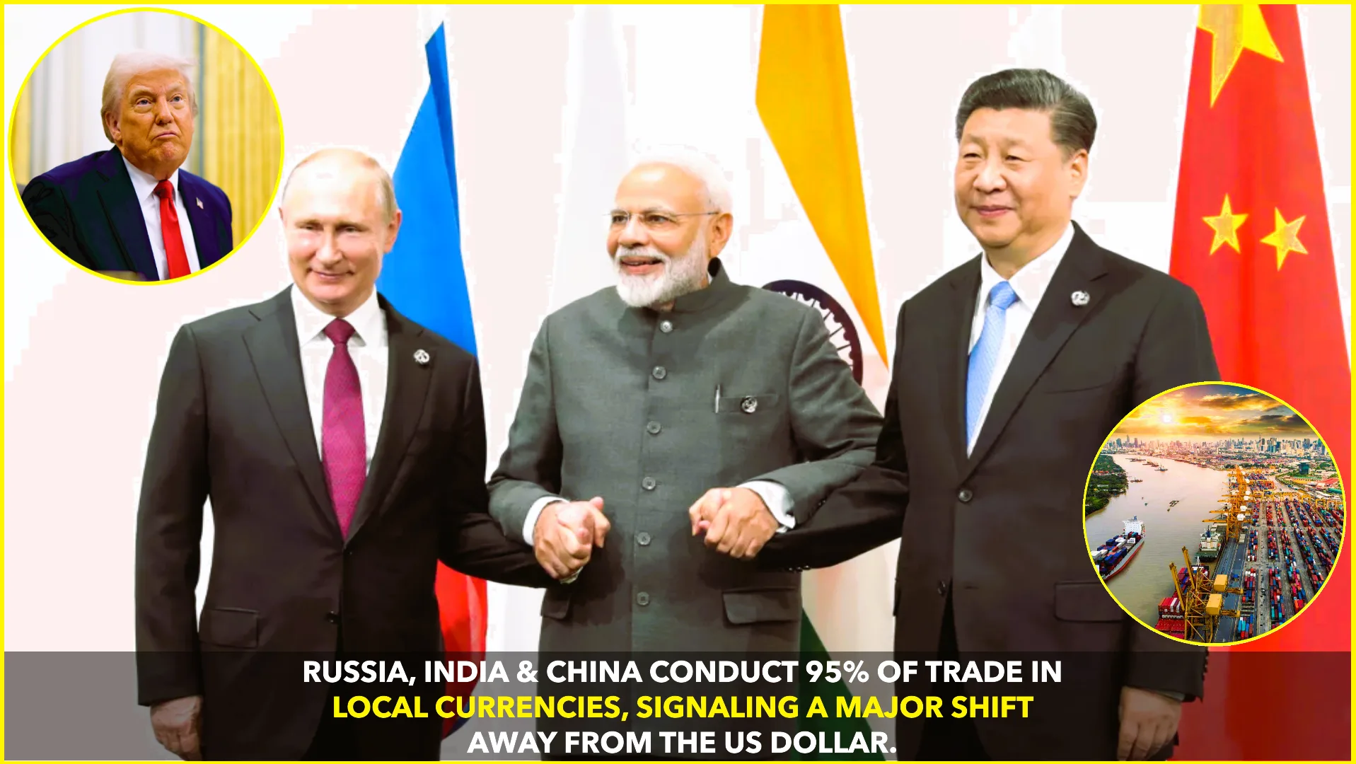 Russia, India & China Move 95% of Trade Away from the Dollar