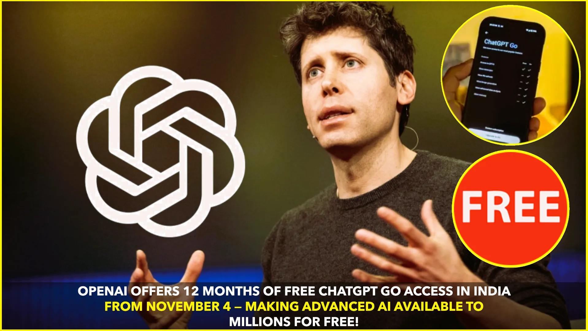 OPENAI’S INDIA PUSH: FREE CHATGPT GO FOR A YEAR