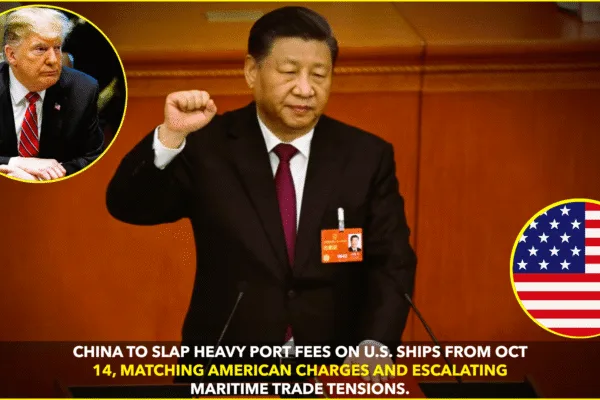 China to Impose Heavy Port Fees on U.S. Ships from October 14 China to Impose Heavy Port Fees on U.S. Ships from October 14