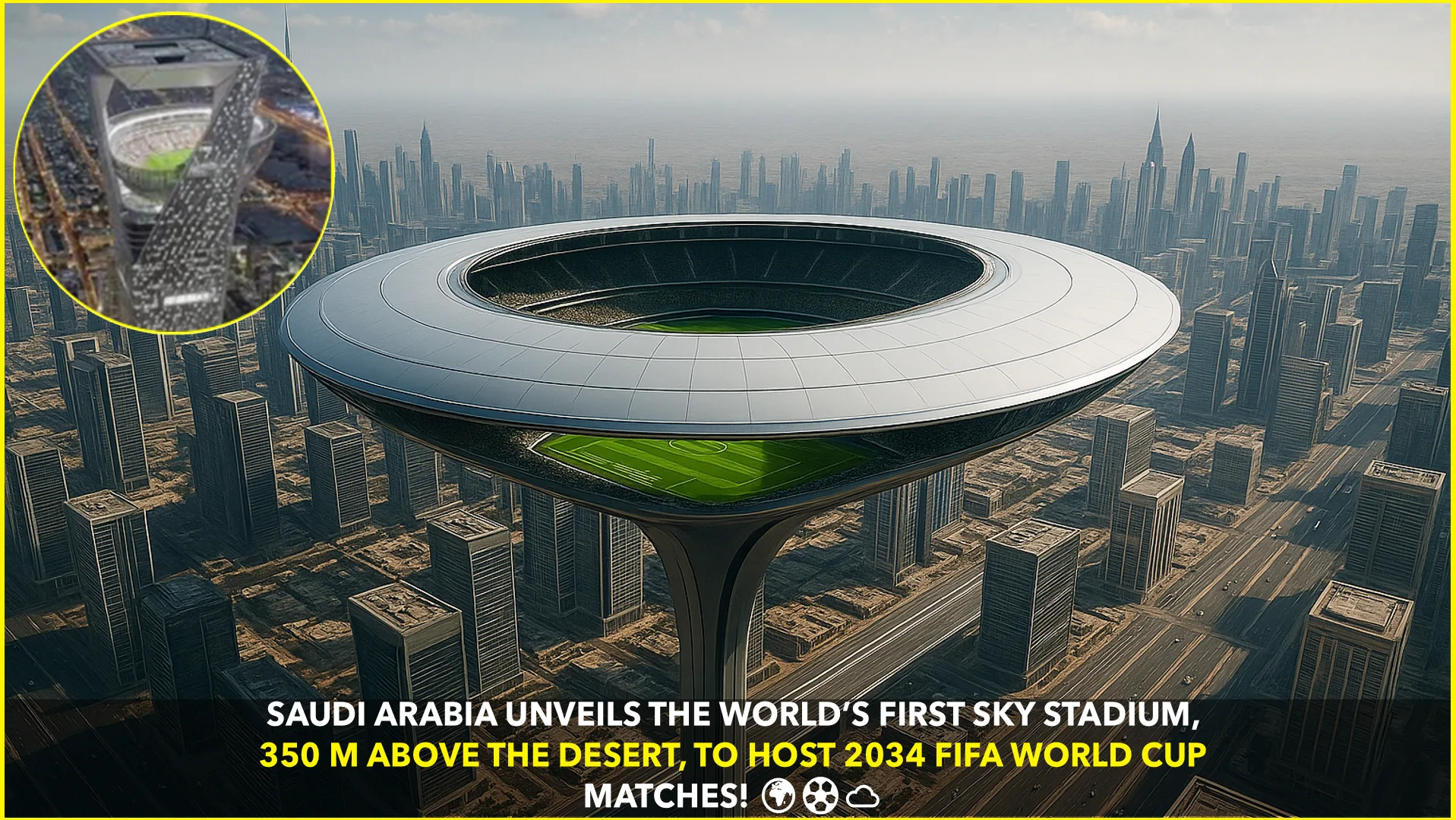 Saudi Arabia’s Sky Stadium — A World First! 🤯✨