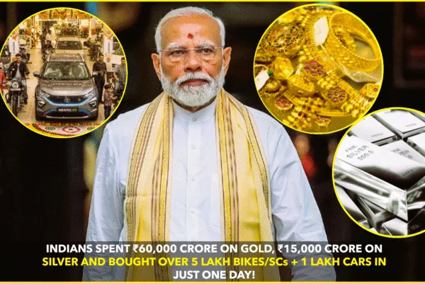 Indians Splurge ₹75,000 Crore on Gold, Silver, and Vehicles in One Day Indians Splurge ₹75,000 Crore on Gold, Silver, and Vehicles in One Day