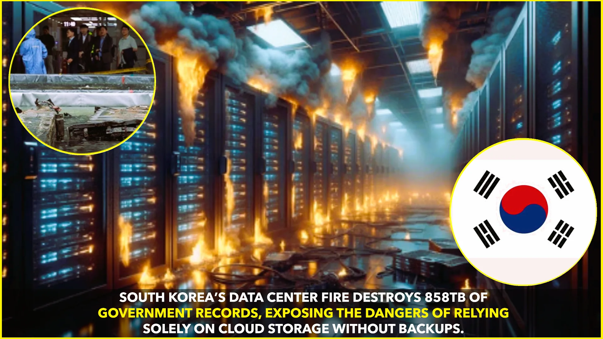 South Korea Data Center Fire Wipes Out 858TB Records