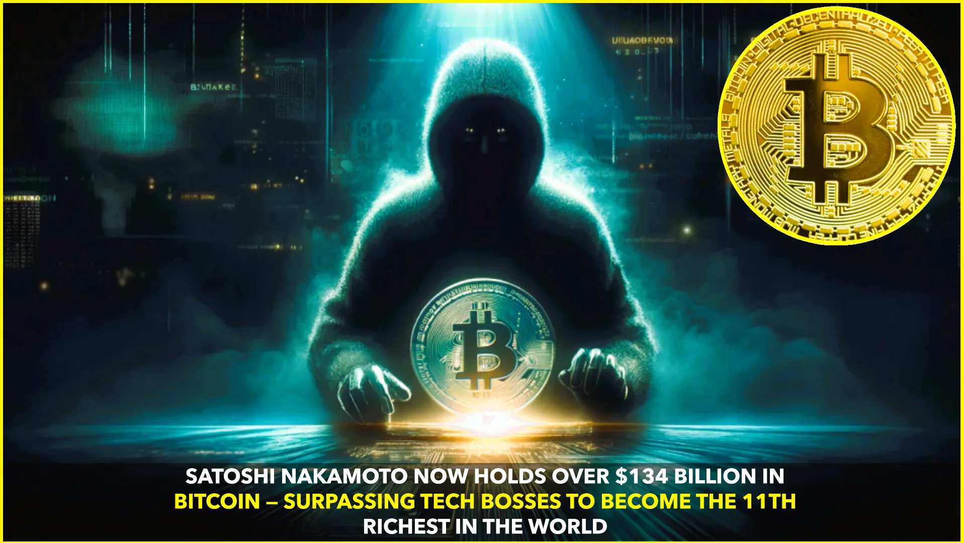 Bitcoin’s Creator Satoshi Nakamoto Becomes One of the Richest on Earth