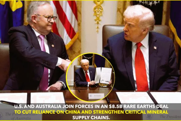 U.S. and Australia Ink $8.5 B Rare Earths Deal to Reduce Reliance on China U.S. and Australia Ink $8.5 B Rare Earths Deal to Reduce Reliance on China